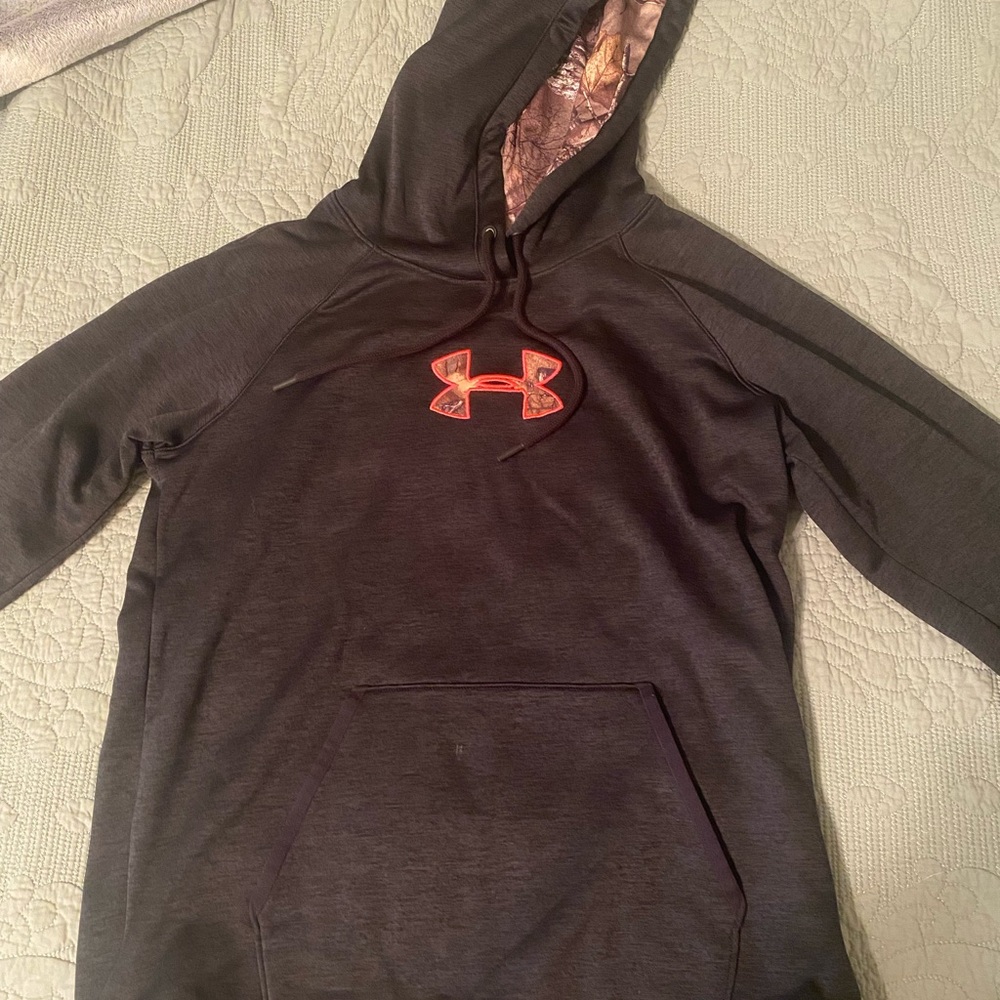 Under Armour Black Hoodie with Pink and Camo Emblem